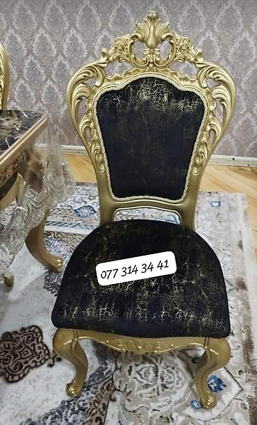 Klassik üslubda taxtalı yemək otağı stulu - Material: Kütləvi ağac