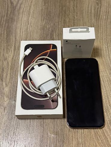 iphone 100: IPhone 16 Pro Max, 256 GB, Desert Titanium, Simsiz şarj, Face ID, Sənədlərlə — 3