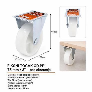 KMT Tip makaze za beli PP 9367887 Opis: Praktičan fiksni točak od