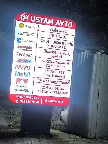 Автоуслуги: USTAM AVTO – avtomobil servis xidmətləri Təklif olunan işlər: - — 1