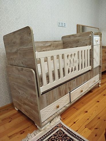 matras alti: Beşik-komod dəsti – çoxfunksiyalı - Material: ağac teksturalı laminat — 3