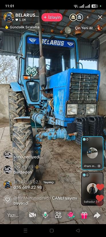 Traktorlar: Belarus MTZ traktoru - Rəng: mavi, kabinli versiya - Ön və arxa iri — 12