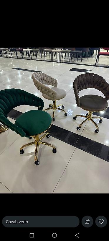 Ofis mebeli: Yeni, Təkərli, Qolları tənzimlənmir, Vеlur parça — 4