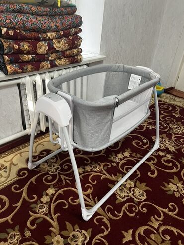 детская кровать с качалкой: Люлька, Качалка, Металл, цвет - Серый
