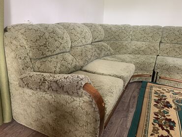мягкая мебель угловой диван: Цвет - Зеленый, Б/у