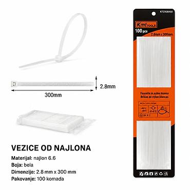 Naslov: KMT Kablovska vezica beli 9368014 Opis: Bela kablovska vezica