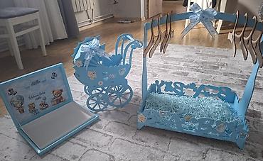 ad gunu bezekleri: Mavi temalı “Welcome Baby” dəstəsi – oğlan uşağının dünyaya gəlməsini — 1