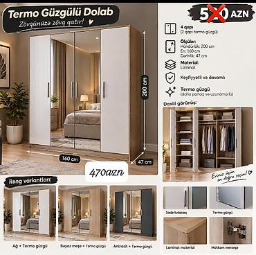 Yeni, 4 qapılı, Güzgülü, Ağ, Açılan, Düz dolab lalafo.az -da Yeni, 4 qapılı, Güzgülü, Ağ, Açılan, Düz dolab