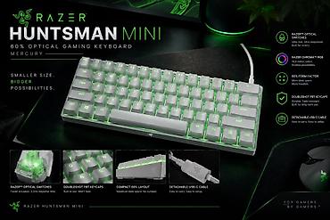 razer huntsman: Razer Huntsman Mini – 60% optik gaming klaviaturası (Mercury, ağ) - — 1