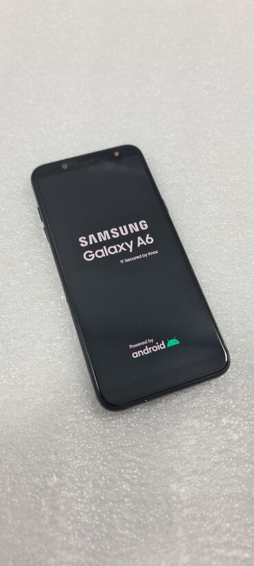 купить бу телефон: Samsung Galaxy A6, Б/у, 32 ГБ, цвет - Черный, 2 SIM