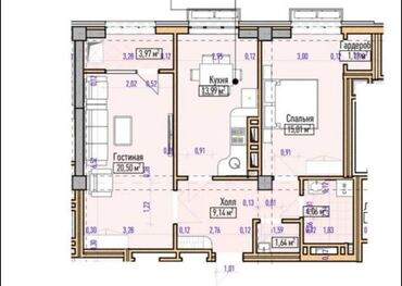 Продажа домов: 2 комнаты, 70 м², Элитка, 8 этаж, ПСО (под самоотделку)