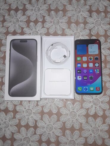Apple iPhone: IPhone 15 Pro Max, 256 GB, Natural Titanium, Simsiz şarj, Face ID
