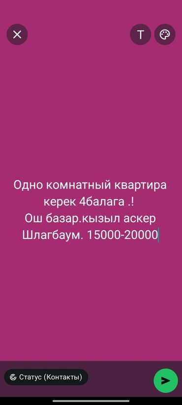 квартиру в балыкчы: 1 комната, 30 м², С мебелью