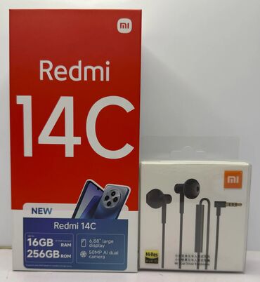 наушники для редми: Redmi, Redmi 14C, Жаңы, 256 ГБ, түсү - Кара, 2 SIM
