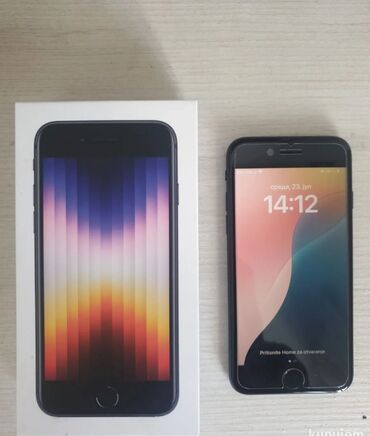 tv na 12 volti: Apple iPhone iPhone SE 2022, 64 GB, Crn, Otisak prsta, Face ID