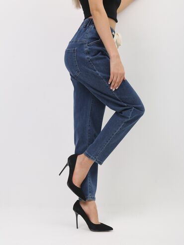 женские джинси: Мом, Высокая талия