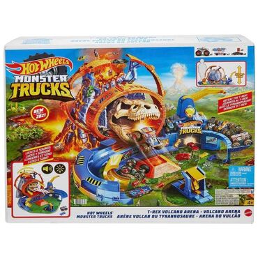 игрушечный робот: Игровой набор Hot Wheels Автотрек - Вулкан Ти-Рекса, в наборе с 1