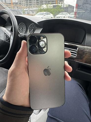 Apple iPhone: IPhone 13 Pro Max, Б/у, 128 ГБ, Графит, Чехол, 77 % — 1