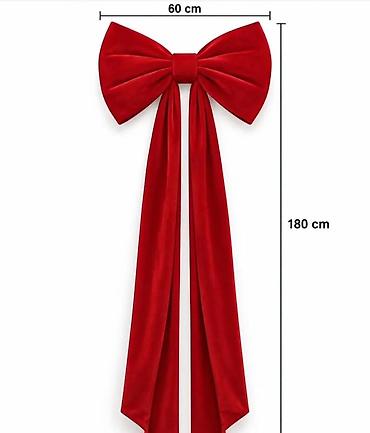 trambolina za bebe: Velika Crvena Mašna – 180cm – 3.100 din 🐞 Raskošna praznična mašna — 1