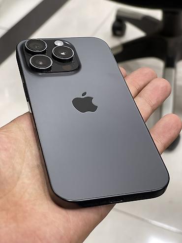 apple iphone 16e: IPhone 16 Pro, 128 GB, Black Titanium, Qırıq, Simsiz şarj, Face ID — 1