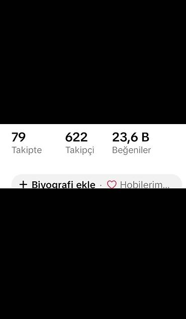 İş: Tik tok hesabi - 79 hesabı izləyir - 622 izləyici - 23,6K bəyənmə - — 1