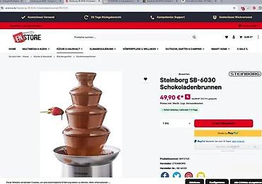 Ostali kuhinjski aparati: Čokoladna fontana Steinborg SB-6030 - Sistem sa 4 nivoa za ravnomerno — 4