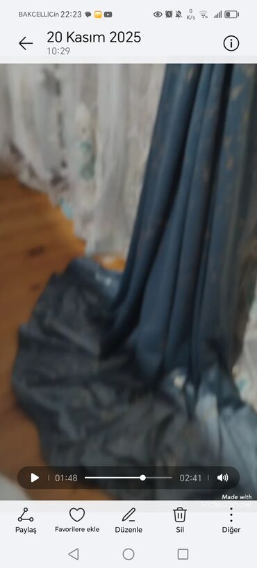 Pərdə və tüllər: İşlənmiş, Vilyur Pərdə, rəng - Ağ, Ödənişli çatdırılma — 8