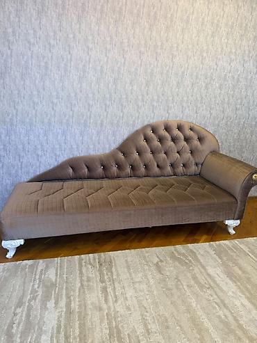 mebel materialı: Klassik üslubda şezlong/rekamyer - Rəng: isti qəhvəyi - Parça — 1