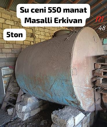 бак для воды в квартиру: Su çəni – 5 tonluq metal horizontal rezervuar. Xüsusiyyətlər: - Həcm — 1