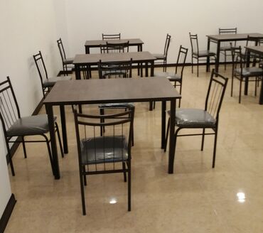 Sifarişlə restoran üçün masa və oturacaq dəstləri: Stullar ilə, Dördbucaq masa, 4 nəfər, Azərbaycan, Zəmanətli, Kredit yoxdur, Ödənişli quraşdırma — 7