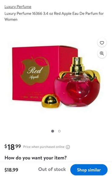 parfum qabı: Lüks Ətir 16366 Qadınlar üçün 3,4 oz Qırmızı Alma Eau De Parfum
