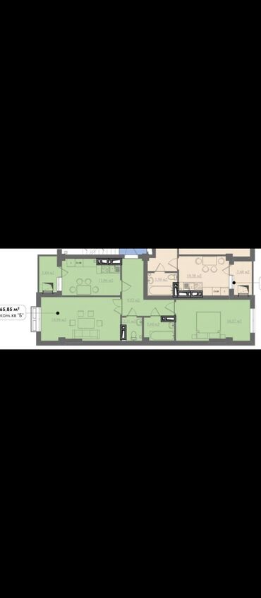 сдаются квартира ак ордо: 2 комнаты, 66 м², Элитка, 10 этаж, ПСО (под самоотделку)