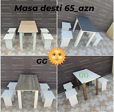 ucuz stollar: Yeni, Açılmayan, Dördbucaq masa, 4 stul — 1