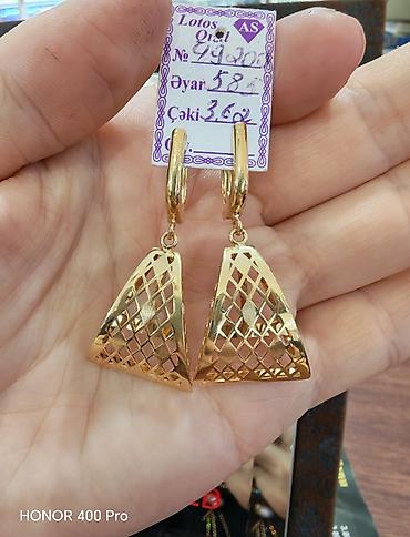 Sırğa, Sarı qızıl, 585 Əyar, 362 g