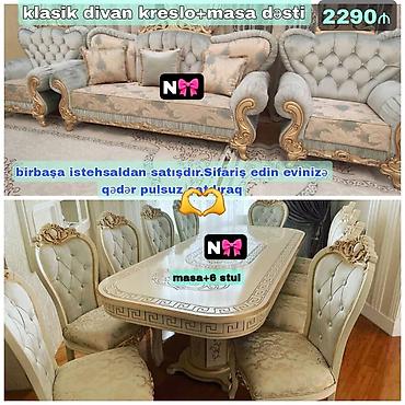 qonaq otagi desti: Qonaq otağı dəsti yeni 
divan kreslo desti +masa ve oturacaq — 1