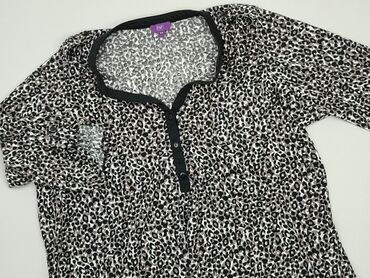 czarne bluzki z ozdobnymi rękawami: Bluzka Damska, F&F, 6XL, stan - Dobry