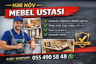 daşınma xidməti: Hər növ mebel ustası xidməti - Upakovka mebellərin sökülüb yığılması — 1