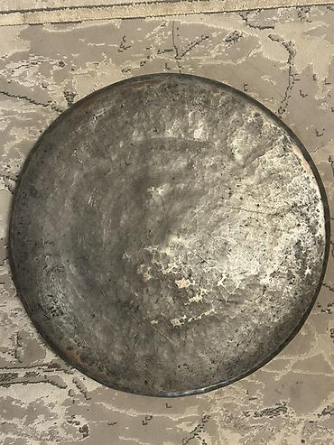 divar üçün dekorlar: Misgərlik işi ilə hazırlanmış döymə metal sini/tray - Material: əl — 3