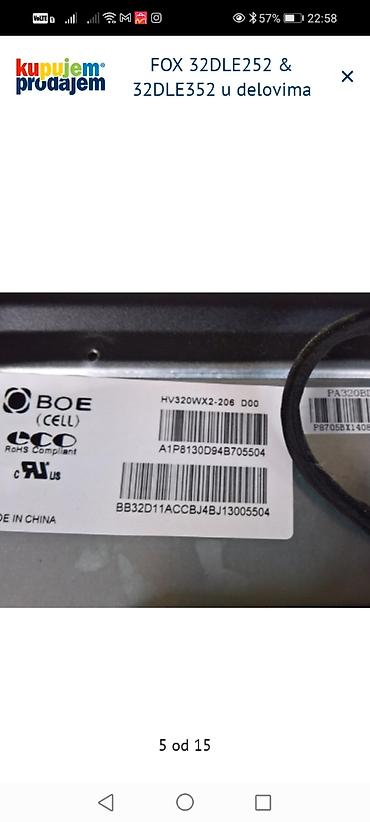 Aksesoari za TV i video: FOX 32DLE252 i FOX 32DLE352 – delovi za TV Dostupni originalni delovi — 6