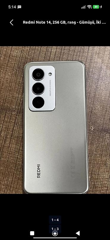 huawei 4g router 2: Redmi Note 14, 256 GB, rəng - Gümüşü, İki sim kartlı — 2