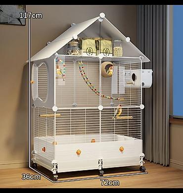 Большая домик-клетка для птиц на колесах - Габариты: 72 × 36 × 117 см at lalafo.kg Большая домик-клетка для птиц на колесах - Габариты: 72 × 36 × 117 см