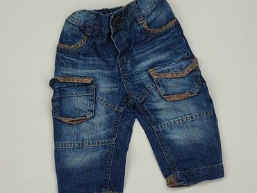 legginsy dżinsowe dla dzieci: Spodnie jeansowe, Mothercare, 9-12 m, stan - Dobry