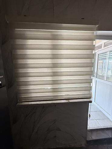 muncuqlu pərdə: Zebra tipli jalüz pərdə - Rəng: açıq krem/şampan - İki qatlı zolaqlı — 1