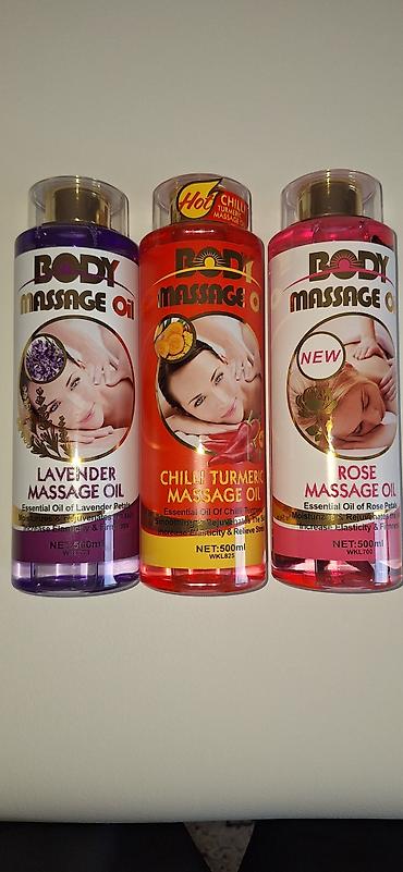 эфирные: Массажные масла BODY MASSAGE OIL, объем 500 мл каждое. Линейка — 1