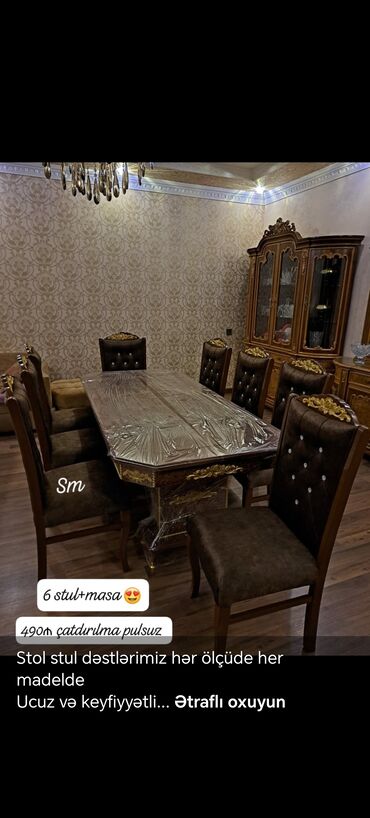 Masa və oturacaq dəstləri: Qonaq otağı üçün, Yeni, Açılmayan, Oval masa, 6 stul -da lalafo.az — 16 Masa və oturacaq dəstləri: Qonaq otağı üçün, Yeni, Açılmayan, Oval masa, 6 stul — 16