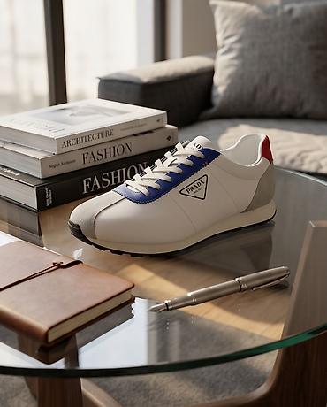 Kişi ayaqqabıları: 45 ölçü. Premium class. Prada kişi krossovkası – retro idman üslubunda — 3