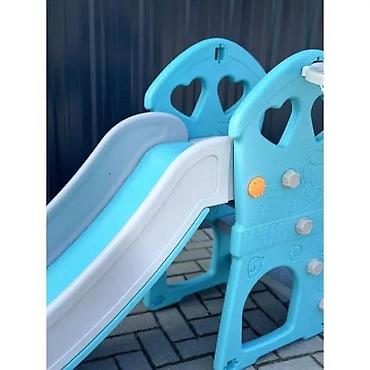 Sve za dečije igralište: Dečiji tobogan sa košem za košarku – unutra/spolja - Višenamenski — 1