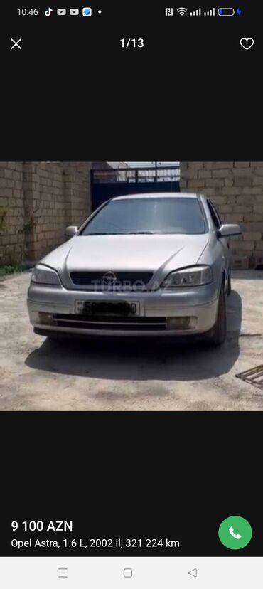 Opel: Opel Astra: 1.6 l | 2002 il 321224 km Sedan — 9