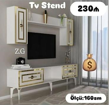 televizor stendleri: Yeni, Düz TV altlığı, Polkalı — 1