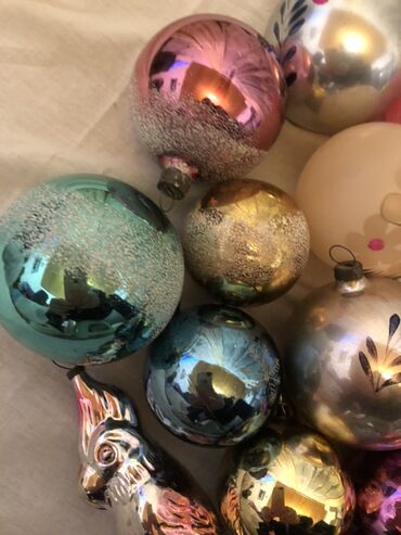 Yeni il oyuncaqları və bəzəkləri: Məhsul: Şaxta baba və Yeni il ağacı üçün qədim şüşə oyuncaqlar dəsti — 3